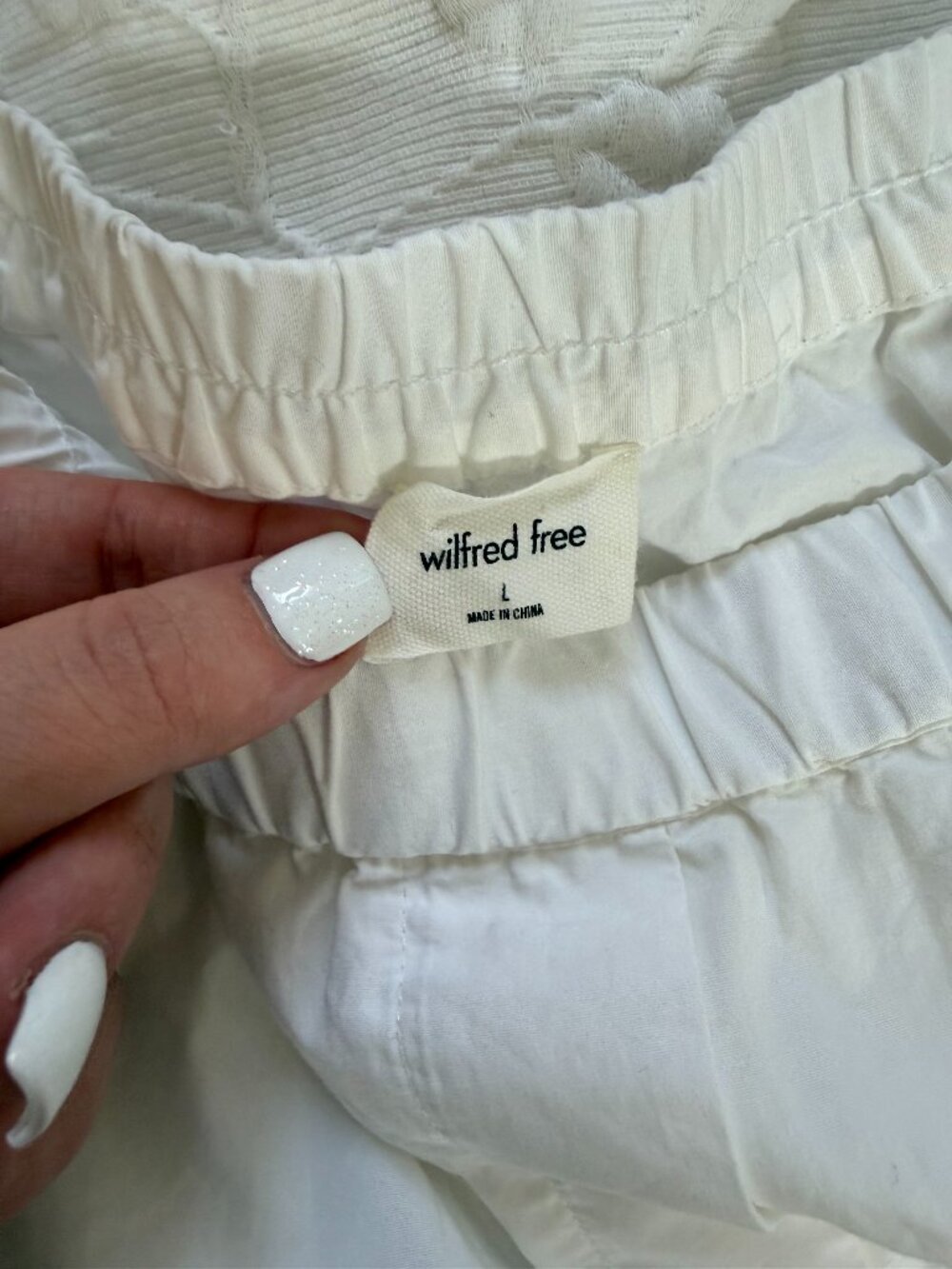 Wilfred Free White Parachute Wide Leg Pants Size Large - Picture 2 of 9